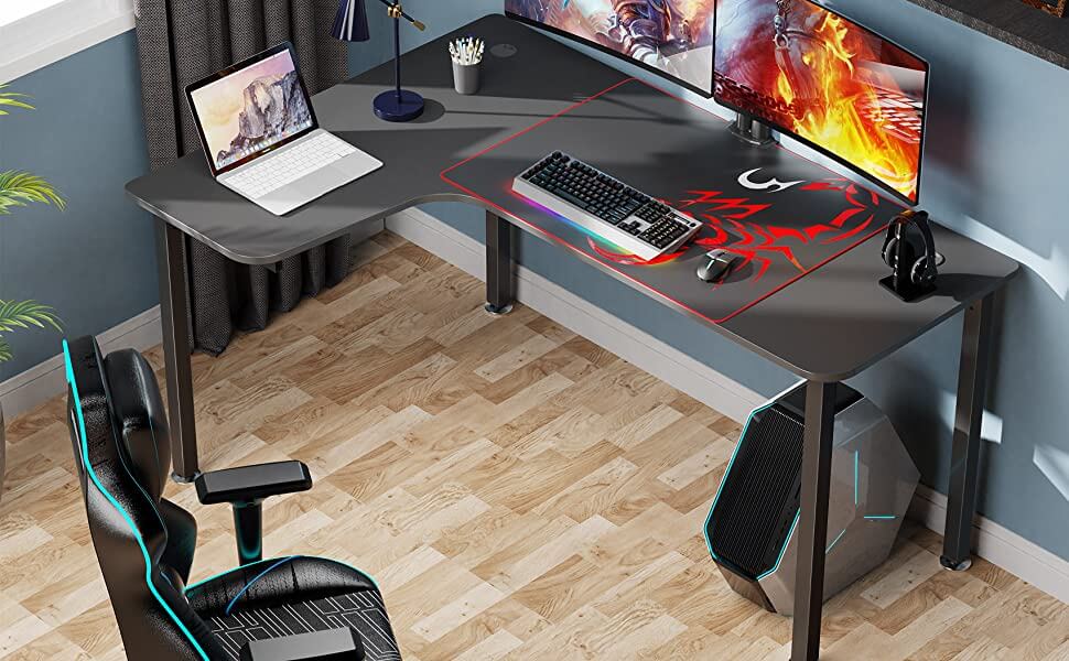 Eureka Ergonomic 61 Inch L Shaped Gaming Desk