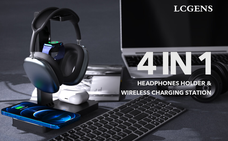 LCGENS Wireless Charging Gaming Headset Stand